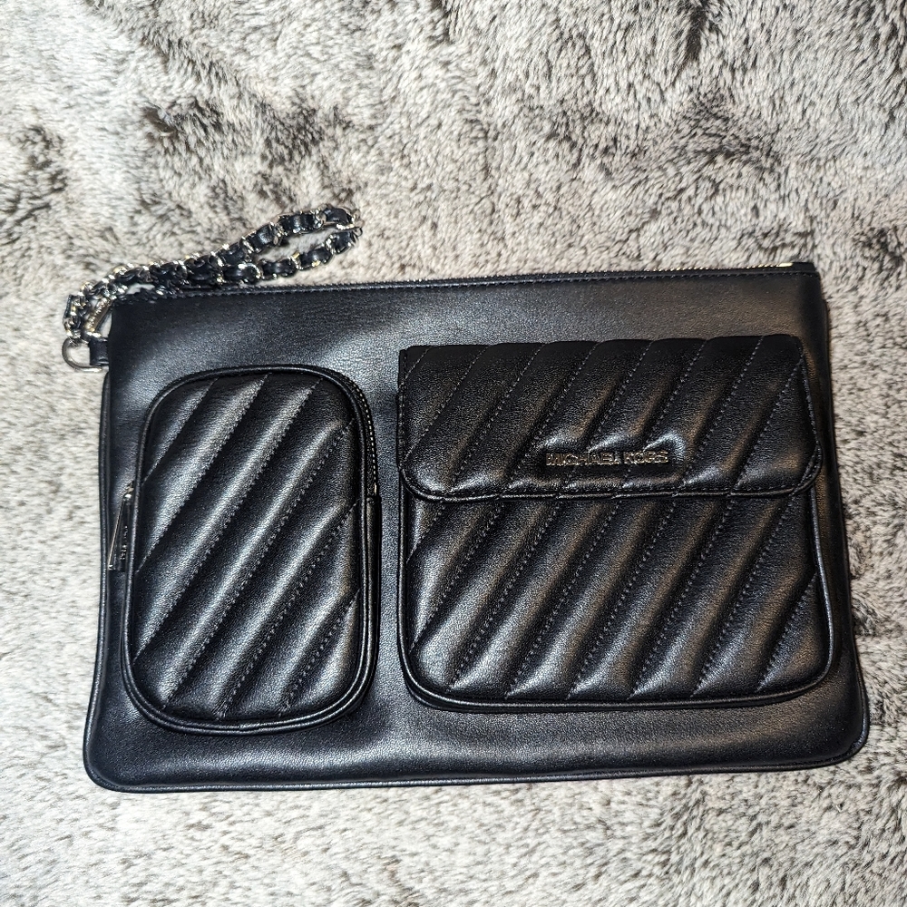 Michael kors rose large multi pocket clutch